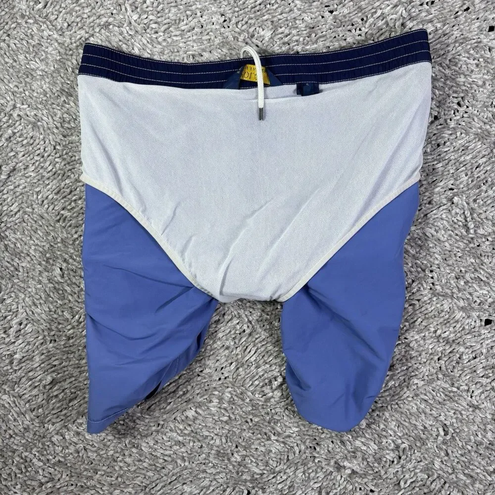 Polo Ralph Lauren Cargo Swim Shorts Mens Small Baby Blue Summer Beach Lined
